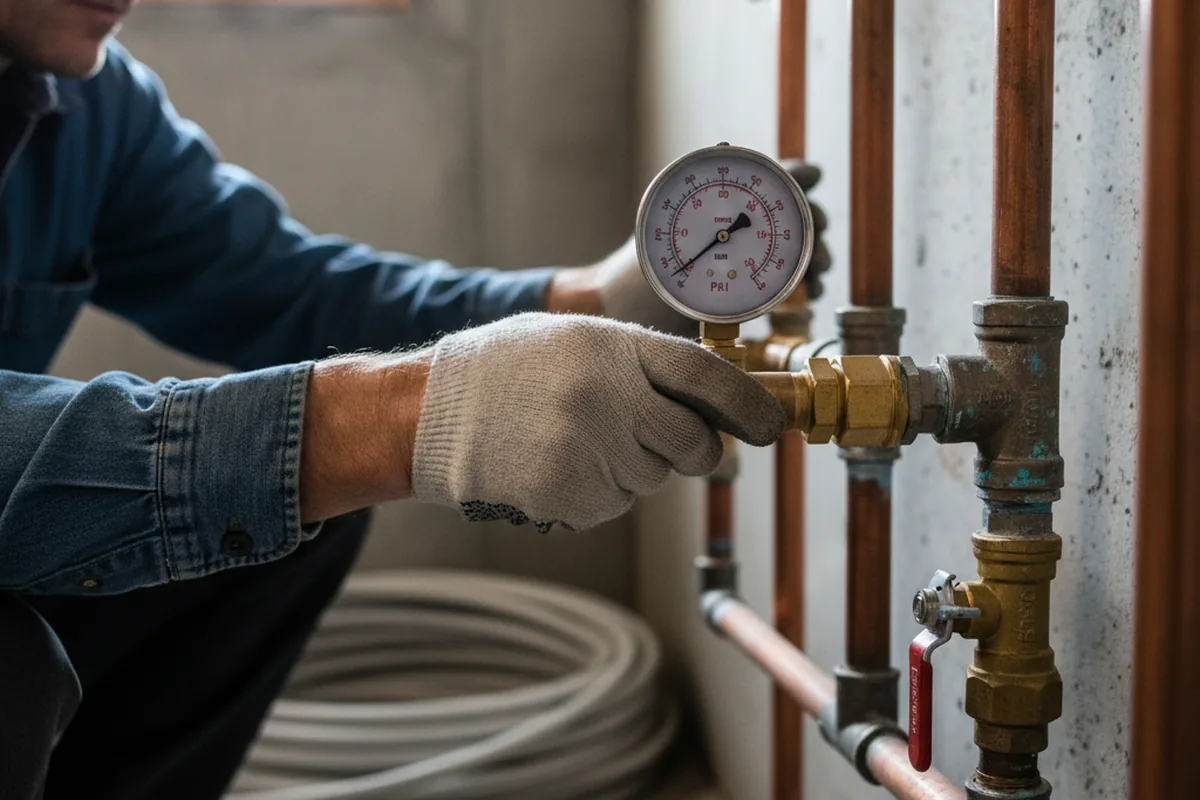 Pressure testing a repaired line during Water Line Repair in Edisto Island